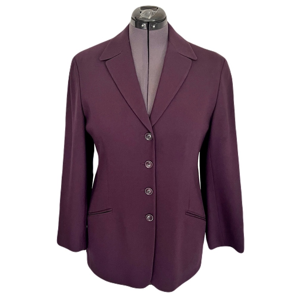 Vintage Sahza for Saks Fifth Avenue Plum Purple 100% Wool Blazer, Size 10